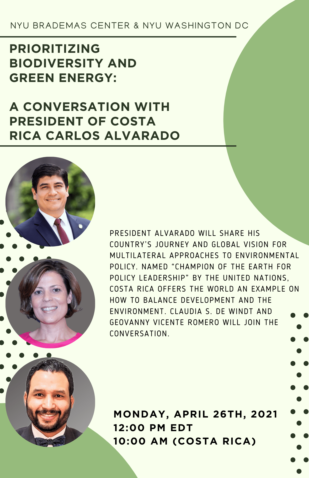 Flyer President Alvarado Event 4.26