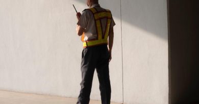 Guardia de seguridad dando la espalda. fotografía de referencia.