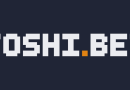 Logotipo en negro con letras blancas y punto amarillo de Toshi.bet